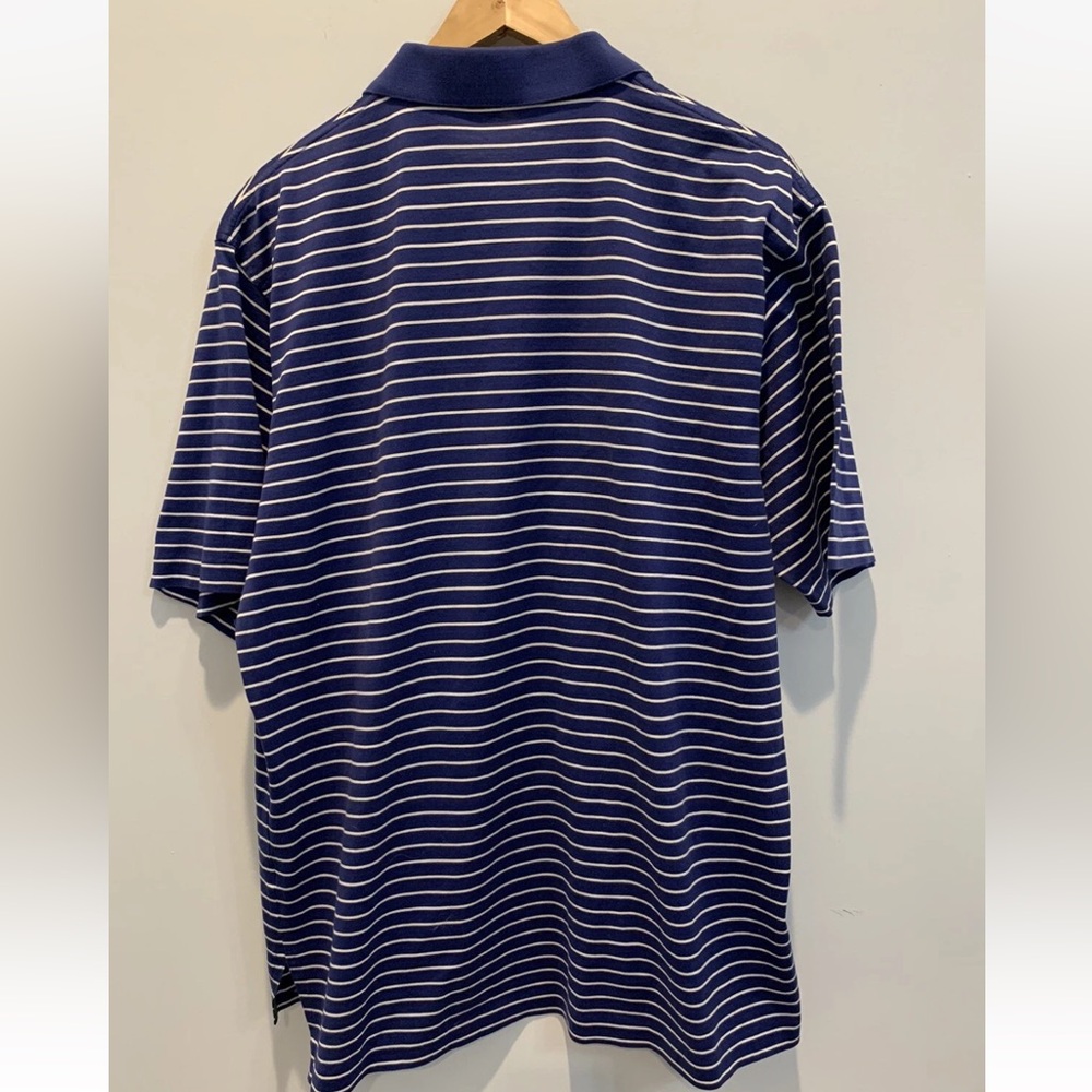 HOUSE OF CARRINGTON LEGEND MENS SS POLO SZ  Large Blue Stripe - Picture 2 of 5